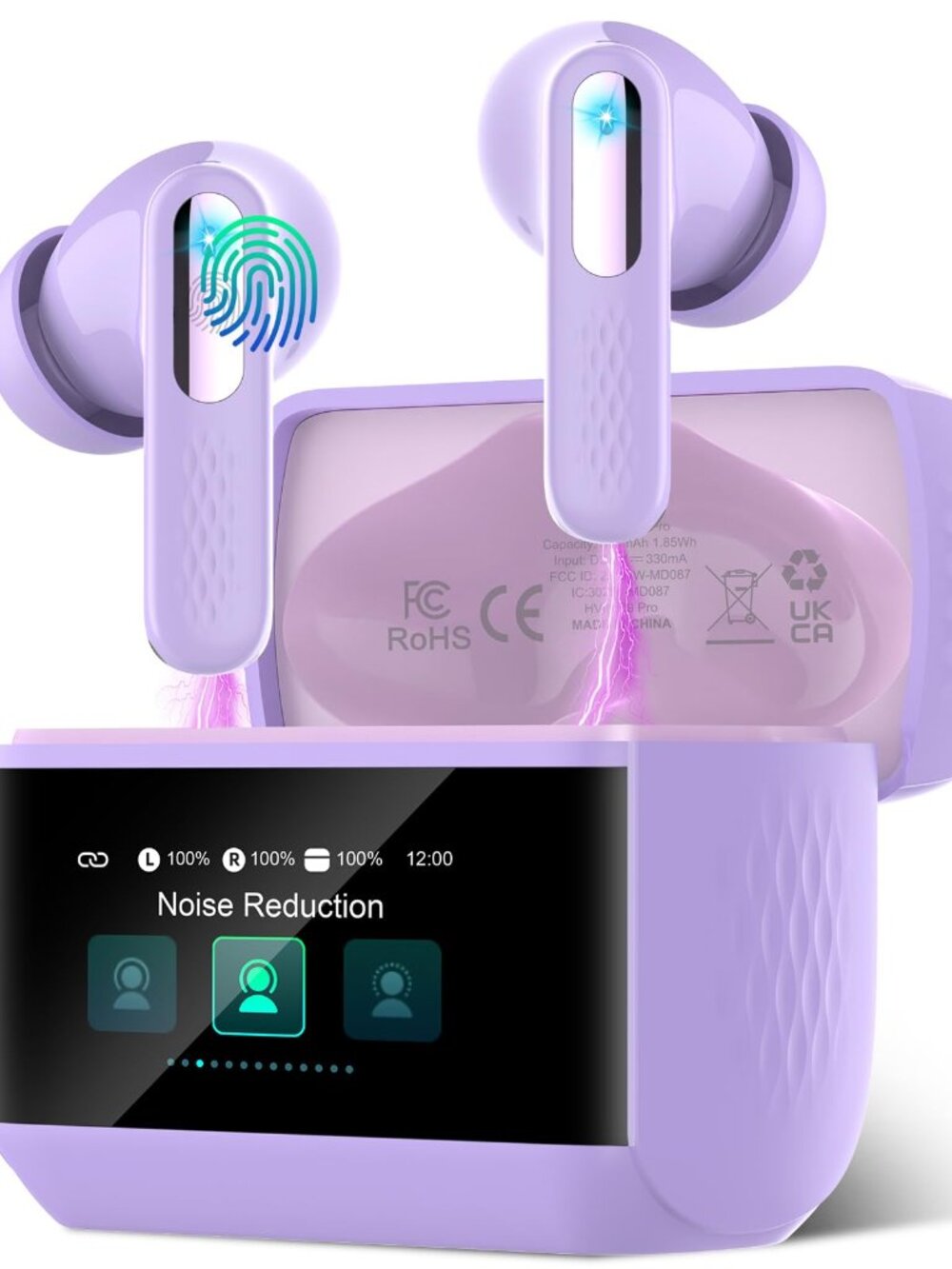 New in box Wireless Earbuds with Touch Screen, Bluetooth 5.4 Headphones, ANC/ENC